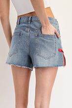 Load image into Gallery viewer, ee:some Side Ribbon Bow Shorts in Denim