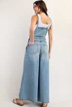 Load image into Gallery viewer, ee:some Mineral Washed Wide Leg Jumpsuit in Denim