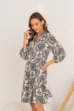 Load image into Gallery viewer, Sew in Love Floral Print Dress in Ivory/Navy ON ORDER