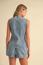 Load image into Gallery viewer, Klesis Denim Vest and Shorts Set in Light Denim