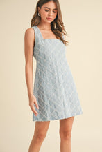 Load image into Gallery viewer, Klesis Textured Denim Mini Dress in Light Denim