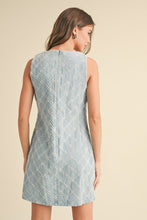 Load image into Gallery viewer, Klesis Textured Denim Mini Dress in Light Denim