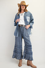 Load image into Gallery viewer, Easel Self Fray Chambray Pants in Dark Denim