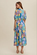Load image into Gallery viewer, Listicle Vibrant Floral Print Maxi Dress in Denim
