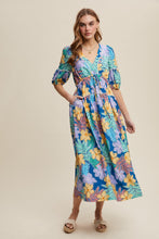 Load image into Gallery viewer, Listicle Vibrant Floral Print Maxi Dress in Denim