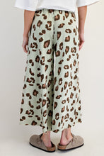 Load image into Gallery viewer, Easel Leopard Print Mineral Washed Terry Knit Pants in Faded Sage