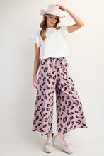 Load image into Gallery viewer, Easel Leopard Print Mineral Washed Terry Knit Pants in Mauve