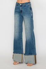 Load image into Gallery viewer, Wisteria Lane Mid Rise Full Length Cuffed Denim Jeans in Medium