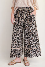 Load image into Gallery viewer, Easel Leopard Print Terry Knit Pants in Mushroom