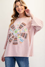 Load image into Gallery viewer, Easel Mixed Print SUN Patched Top in Dusty Rose