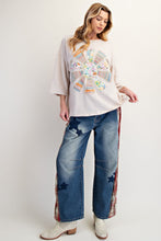 Load image into Gallery viewer, Easel Mixed Print SUN Patched Top in Mushroom