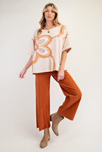 Load image into Gallery viewer, Easel OVERSIZED Top with Mixed Raised Flower Patch in Natural