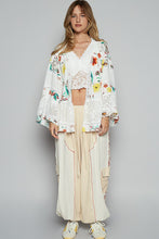 Load image into Gallery viewer, POL Open Front Floral Print and Lace Cardigan in Ivory Multi