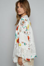 Load image into Gallery viewer, POL Open Front Floral Print and Lace Cardigan in Ivory Multi