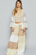 Load image into Gallery viewer, POL Open Front Floral Print and Lace Cardigan in Cream Multi