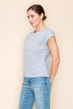 Load image into Gallery viewer, White Birch Solid Color Knit Top with Pearl and Rhinestone Trim in Heather Grey
