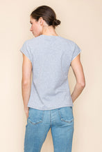 Load image into Gallery viewer, White Birch Solid Color Knit Top with Pearl and Rhinestone Trim in Heather Grey
