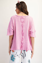 Load image into Gallery viewer, Easel Textured Ribbed Knit Top in Calypso Pink