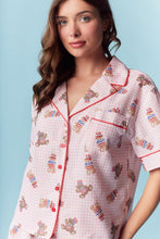 Load image into Gallery viewer, RARERAW Patriotic Teddy Bear Gingham Pajama Set in Pink