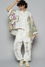 Load image into Gallery viewer, POL OVERSIZED Gauze and Floral Print Top in Off White Multi