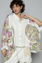 Load image into Gallery viewer, POL OVERSIZED Gauze and Floral Print Top in Off White Multi