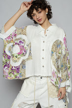 Load image into Gallery viewer, POL OVERSIZED Gauze and Floral Print Top in Off White Multi