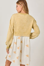 Load image into Gallery viewer, Mystree Twofer Sweatshirt Dress in Washed Custard
