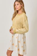 Load image into Gallery viewer, Mystree Twofer Sweatshirt Dress in Washed Custard