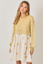 Load image into Gallery viewer, Mystree Twofer Sweatshirt Dress in Washed Custard