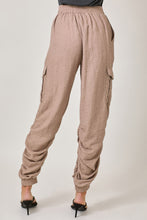 Load image into Gallery viewer, Mystree Side Shirring Detail Jogger Pants in Desert Rose