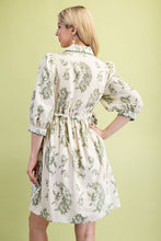 Load image into Gallery viewer, GiGio Printed Button Down Mini Dress in Sage