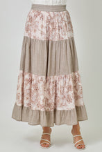 Load image into Gallery viewer, Mystree Mixed Media Skirt in Cappuccino Mix