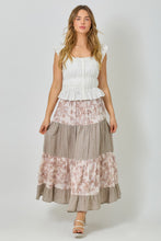 Load image into Gallery viewer, Mystree Mixed Media Skirt in Cappuccino Mix