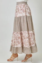 Load image into Gallery viewer, Mystree Mixed Media Skirt in Cappuccino Mix