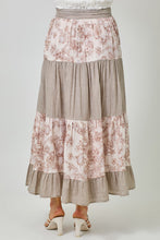 Load image into Gallery viewer, Mystree Mixed Media Skirt in Cappuccino Mix