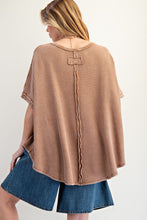 Load image into Gallery viewer, Easel OVERSIZED Thermal Knit top in Coffee