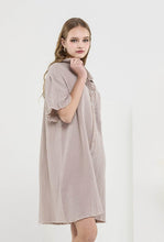 Load image into Gallery viewer, NoaBoa Frayed Edge Gauze Dress in Taupe