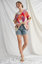 Load image into Gallery viewer, Jodifl Big Floral Print Boxy Top in Red
