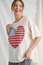Load image into Gallery viewer, Jodifl Vintage Heart Flag Pattern Patched Top in Ivory
