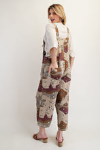 Load image into Gallery viewer, Easel Camo Print Twill Overalls in Redbean Combo