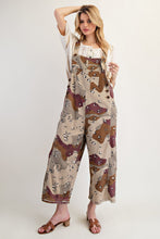 Load image into Gallery viewer, Easel Camo Print Twill Overalls in Redbean Combo