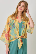 Load image into Gallery viewer, Mystree Print Mix Kimono in Yellow