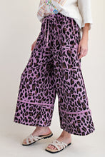 Load image into Gallery viewer, Easel Leopard Print Terry Knit Pants in Dried Orchid