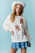 Load image into Gallery viewer, Peach Love Multi Colored American Teddy Bear Sweatshirt in Off White