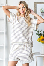 Load image into Gallery viewer, HEIMISH Jacquard Striped Top in Cream/Taupe