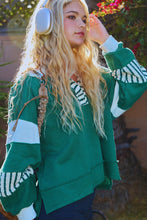 Load image into Gallery viewer, BucketList French Terry Color Block Tunic Top in Hunter Green