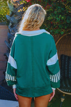 Load image into Gallery viewer, BucketList French Terry Color Block Tunic Top in Hunter Green