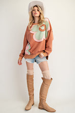 Load image into Gallery viewer, Easel Terry Knit Sweatshirt with Large Flower Patch in Wooden