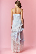 Load image into Gallery viewer, RARERAW Coquette Print and Lace Slim Fit Maxi Dress in Blue