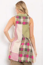 Load image into Gallery viewer, BlueVelvet Patchwork Tunic Top with Patches in Dusty Olive-Pink